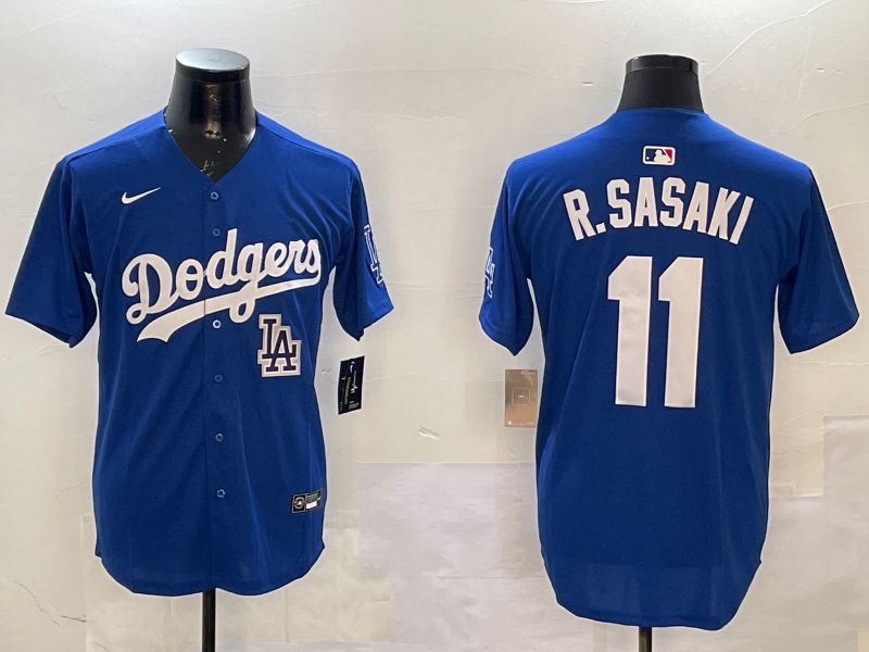 Men Los Angeles Dodgers #11 R.Sasaki Blue Fashion Game 2025 Nike MLB Jersey style 1->los angeles dodgers->MLB Jersey